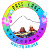 Bass Lake Boat Rentals Pines Resort Marina Logo Kids on Tube Having Fun 300px